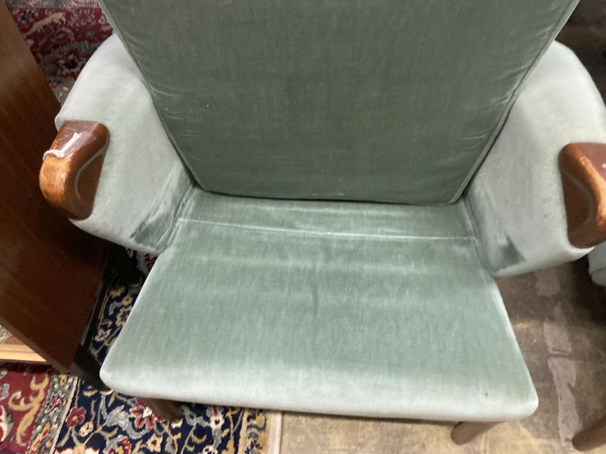 A pair of Parker Knoll Model 757 wing armchairs, width 79cm, depth 88cm, height 100cm